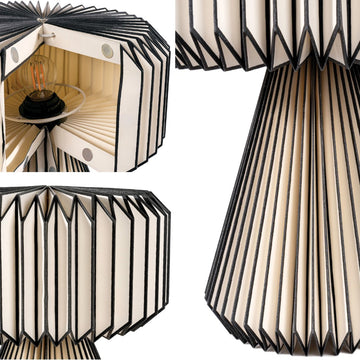 Zelda 12.8" Modern Art Deco Paper Pleated Shade Accent LED Table Lamp